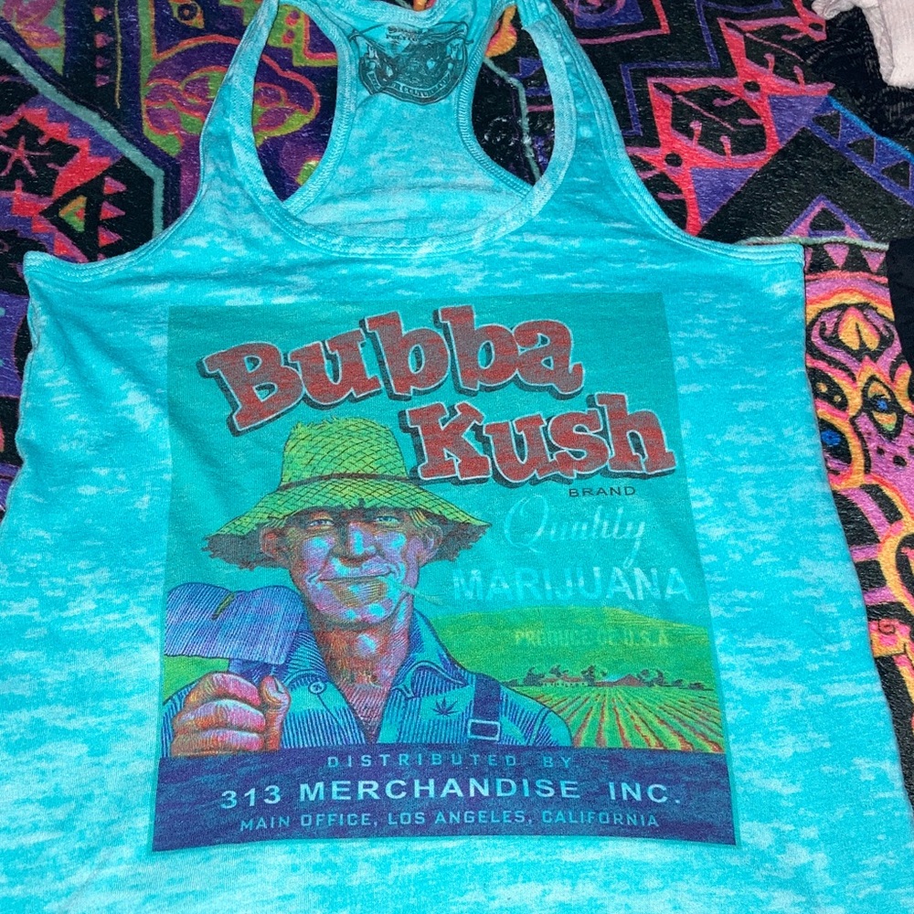 Blue Bubba Kush Graphic Tank Top